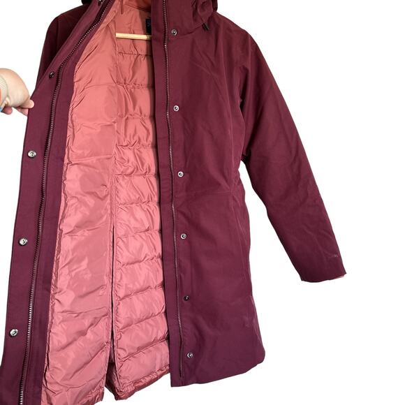 Patagonia NEW Tres 3 in 1 Parka Chicory Red Rosehip Small Waterproof and Down - Picture 9 of 16